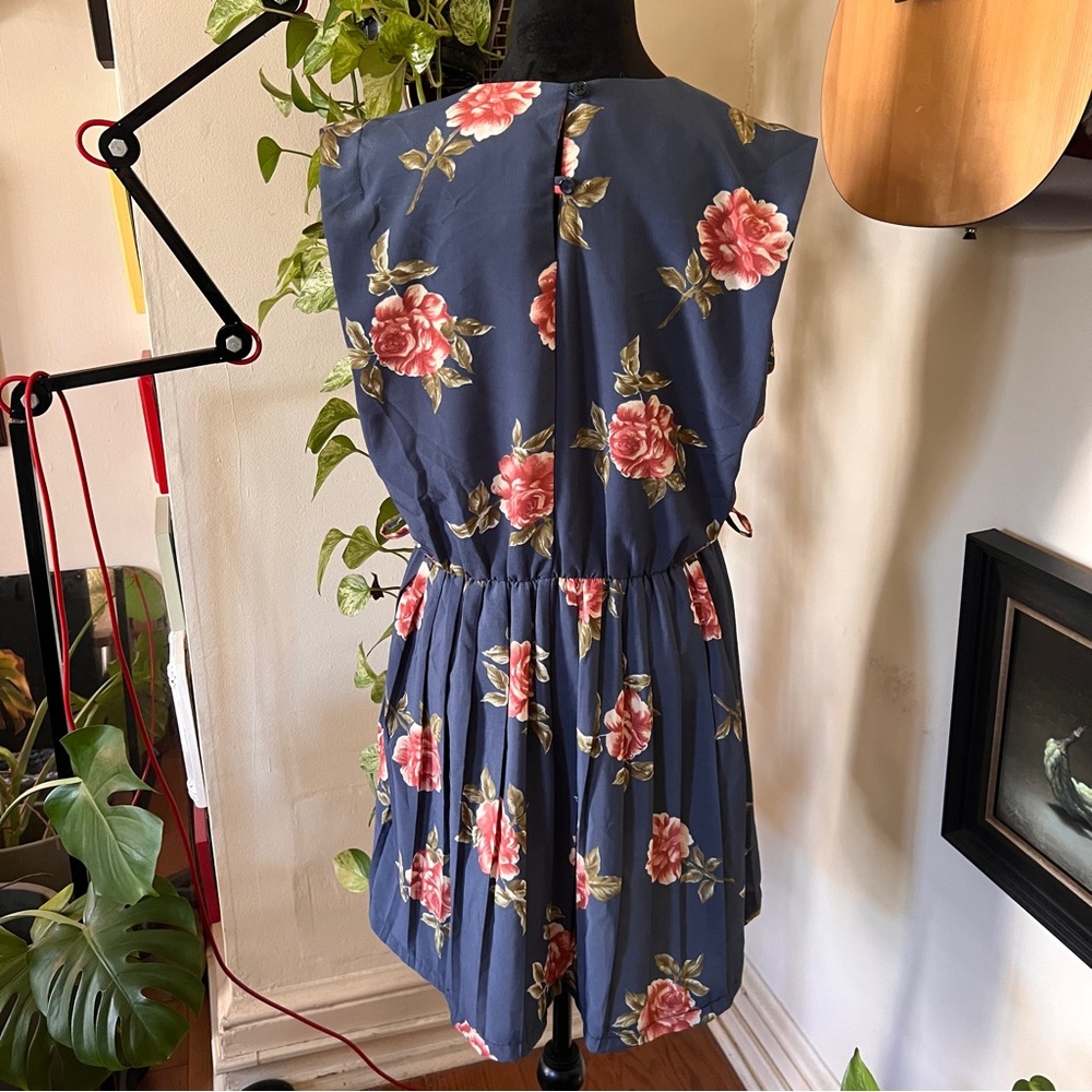 Vtg 70s 80s Breli Originals Dress - Dusty Blue Floral, Union Made In USA, Size 8 - Picture 3 of 8